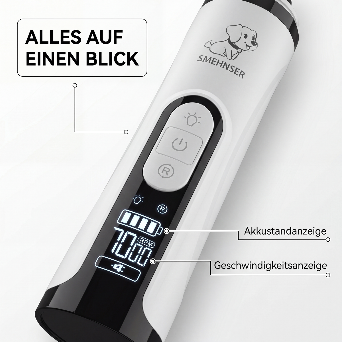 PawTrim Nail – Elektrischer Krallenschleifer mit LED-Licht – Produktansicht 10