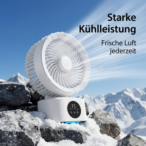 AeroFlow Smart – Tischventilator mit Display – Produktansicht 1