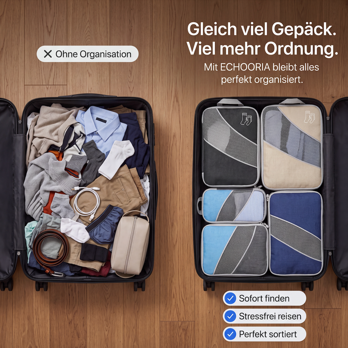 TravelNest Compress – Koffer-Organizer mit Kompression – Produktansicht 2