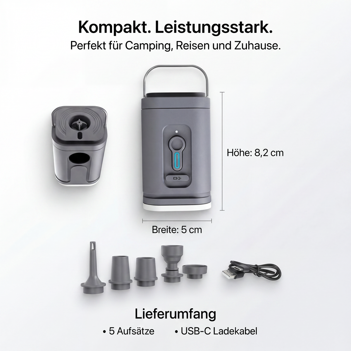 AeroPump Quad – Kabellose 4-in-1-Mini-Luftpumpe – Produktansicht 10