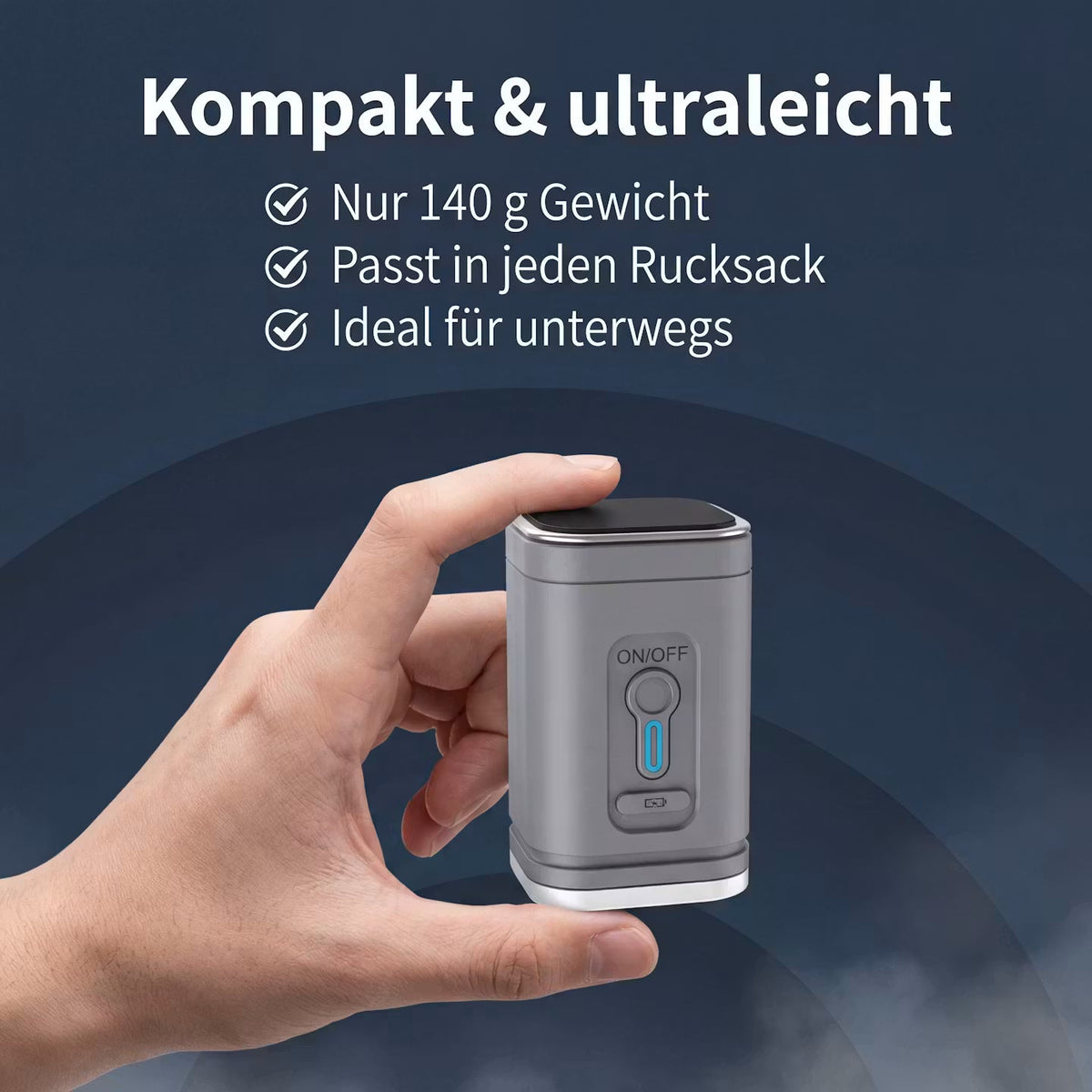 AeroPump Quad – Kabellose 4-in-1-Mini-Luftpumpe – Produktansicht 4