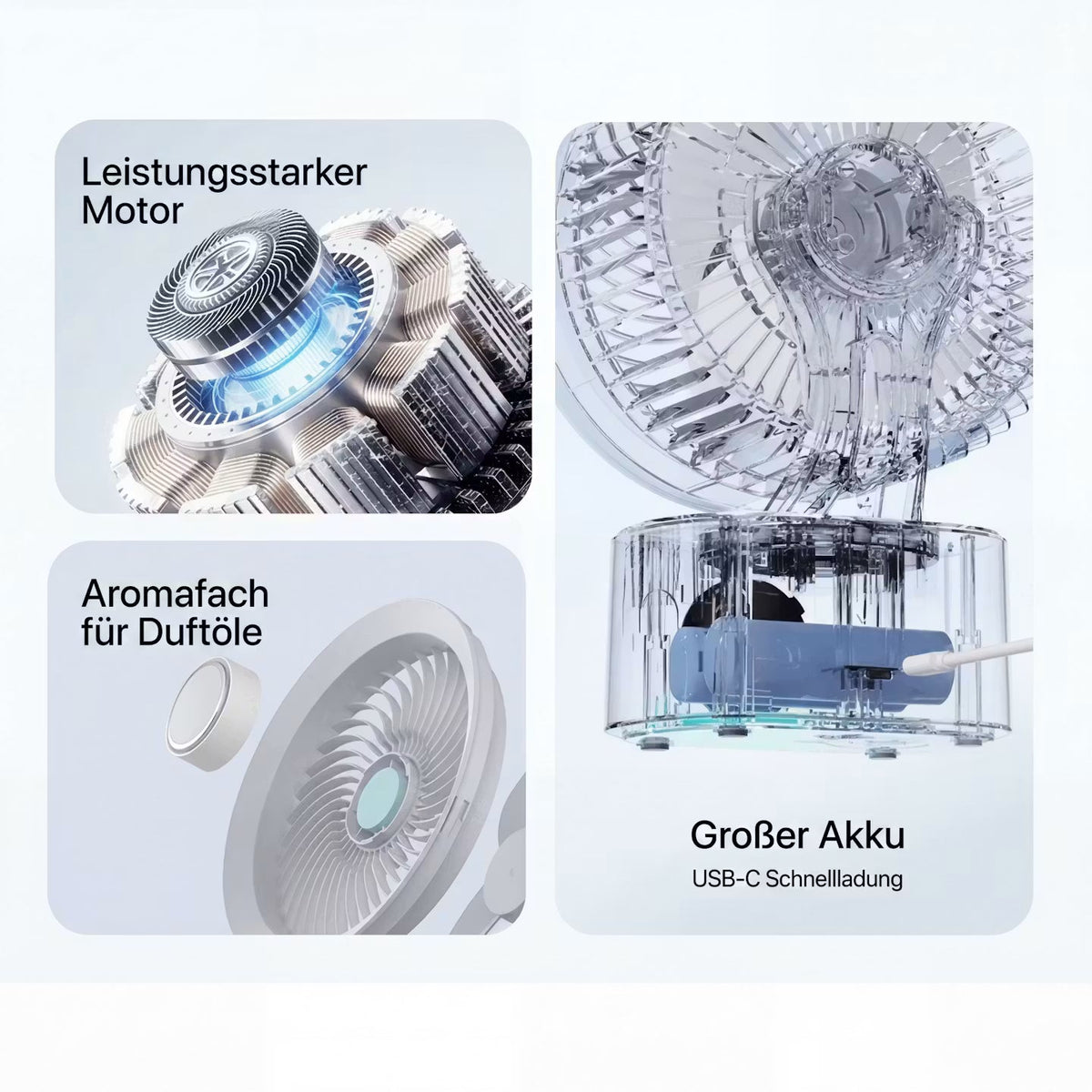 AeroFlow Smart – Tischventilator mit Display – Produktansicht 3