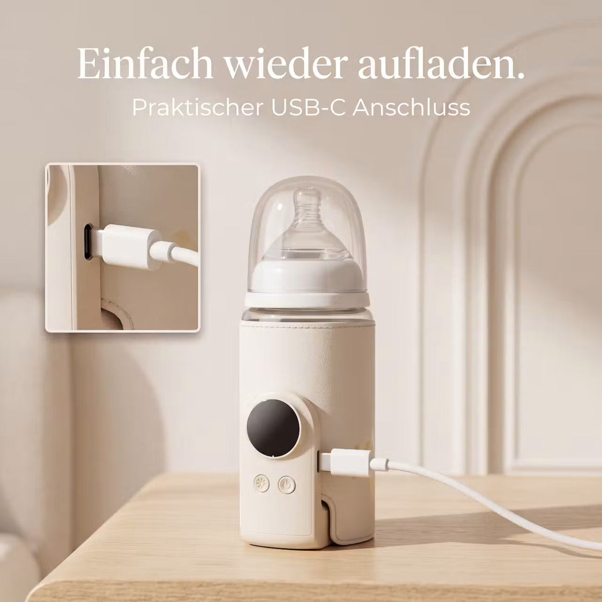 Nurtura Warm – Kabelloser Babyflaschenwärmer mit 6 Temperaturstufen – Produktansicht 3