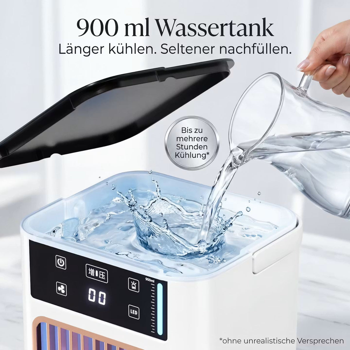 AeroFlow Mist – Kühlender Luftbefeuchter & Tischventilator – Produktansicht 2