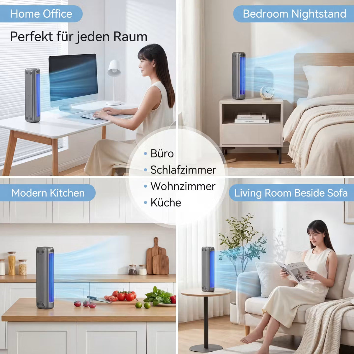 AeroFlow Wall – Kabelloser Wandventilator – Produktansicht 2