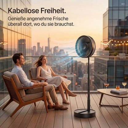 AeroFlow Flex – Kabelloser 4-in-1-Standventilator – Produktansicht 2