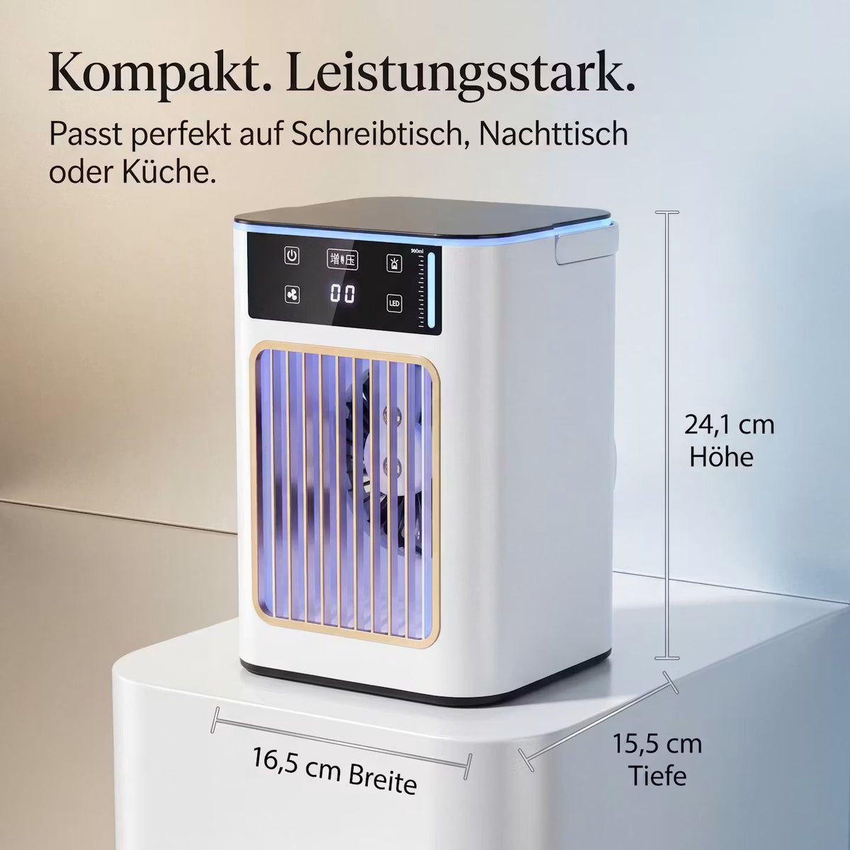 AeroFlow Mist – Kühlender Luftbefeuchter & Tischventilator – Produktansicht 4