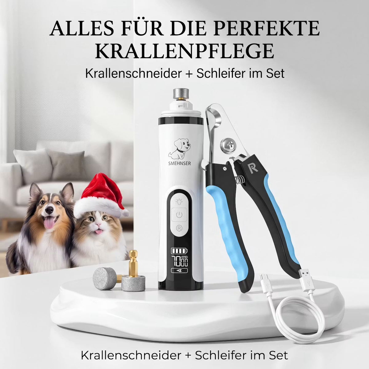 PawTrim Nail – Elektrischer Krallenschleifer mit LED-Licht – Produktansicht 1