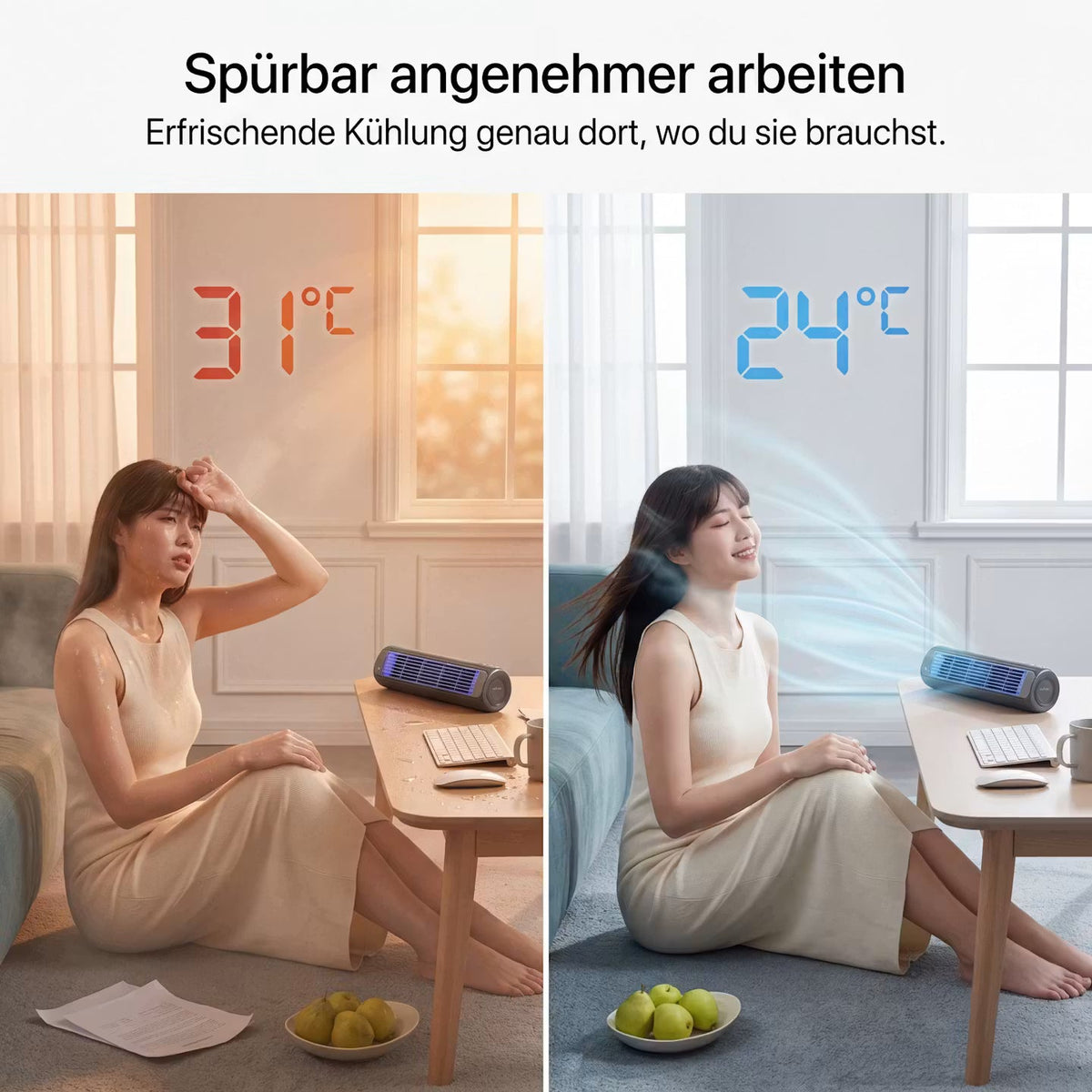 AeroFlow Wall – Kabelloser Wandventilator – Produktansicht 4