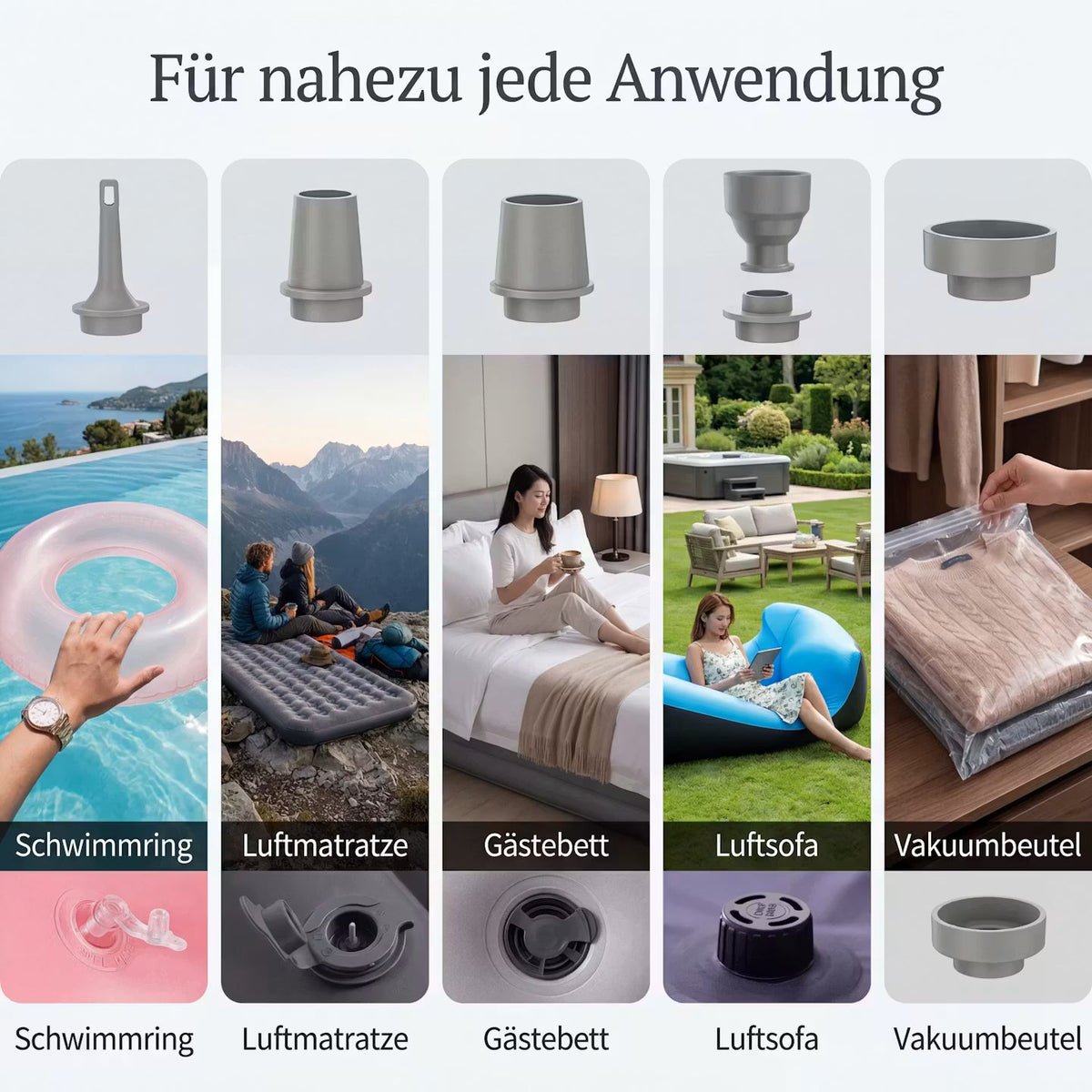 AeroPump Quad – Kabellose 4-in-1-Mini-Luftpumpe – Produktansicht 8