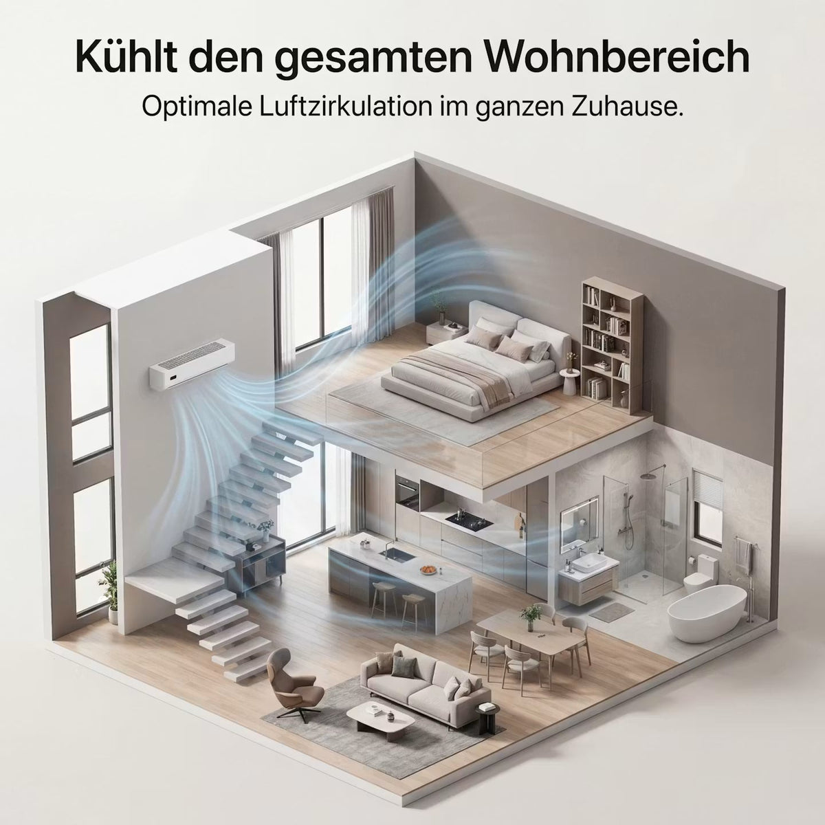 AeroFlow Wall – Kabelloser Wandventilator – Produktansicht 5