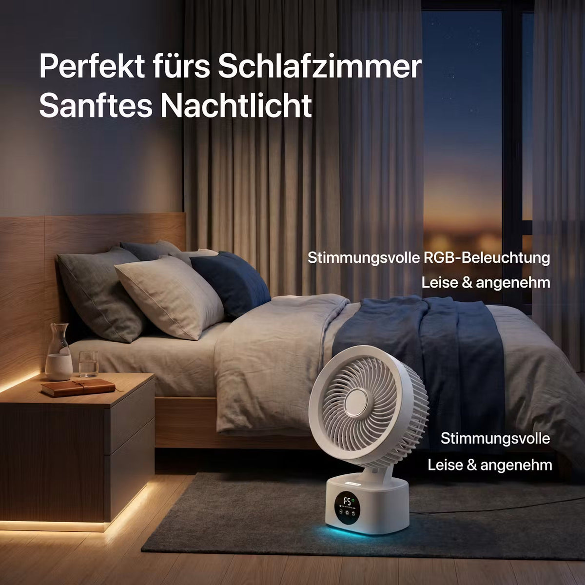 AeroFlow Smart – Tischventilator mit Display – Produktansicht 10