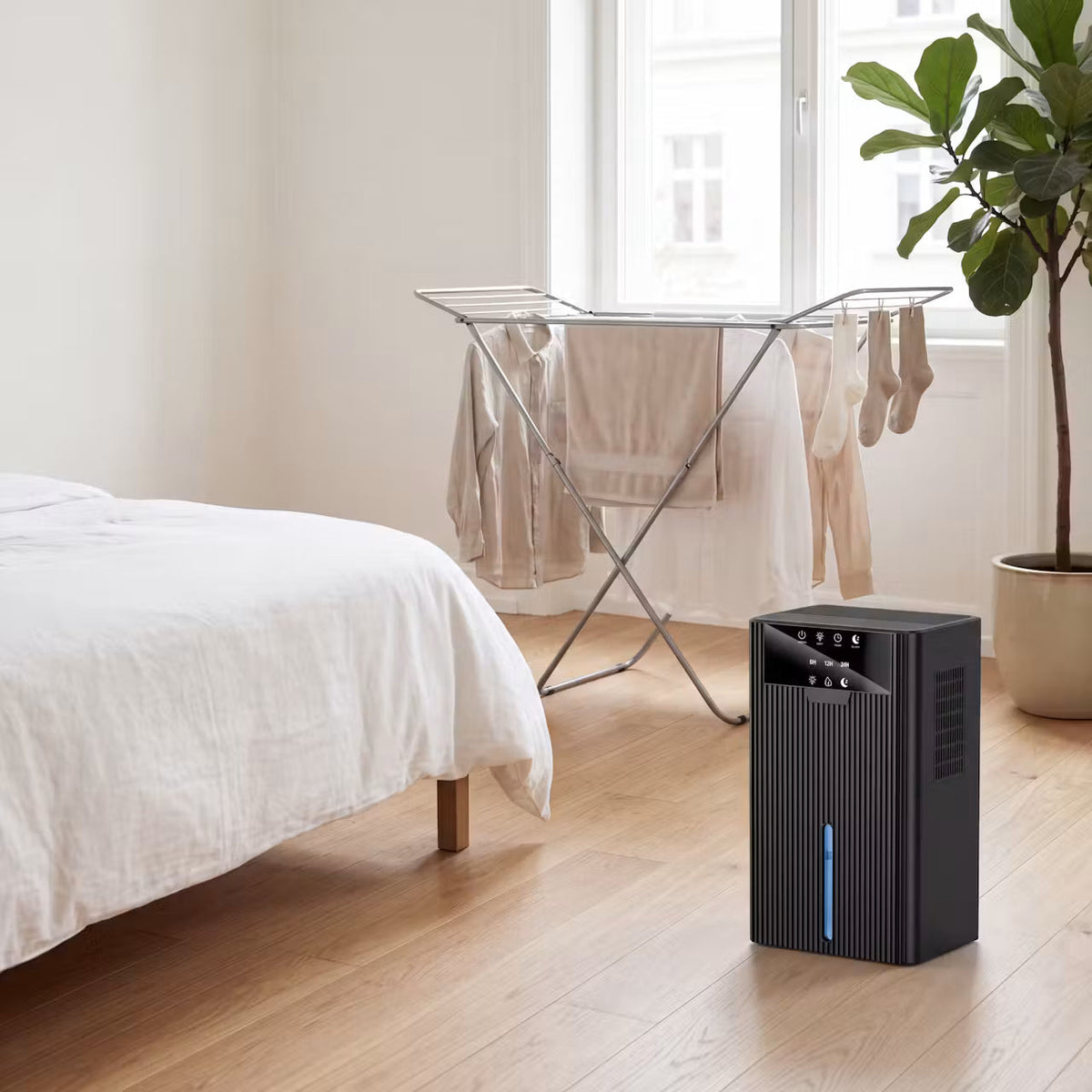 DrySense Ambient – Kompakter Luftentfeuchter mit Ambientelicht – Produktansicht 1