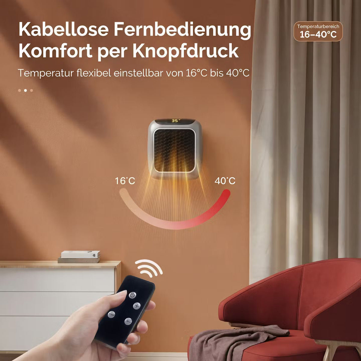 ThermoNest Mini – Kompakter Wand-Heizlüfter – Produktansicht 5