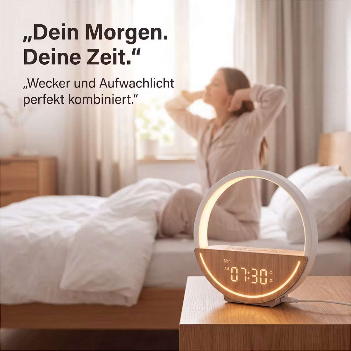 LumaRise Calm – Nachtlicht mit Wecker & Weißem Rauschen – Produktansicht 6