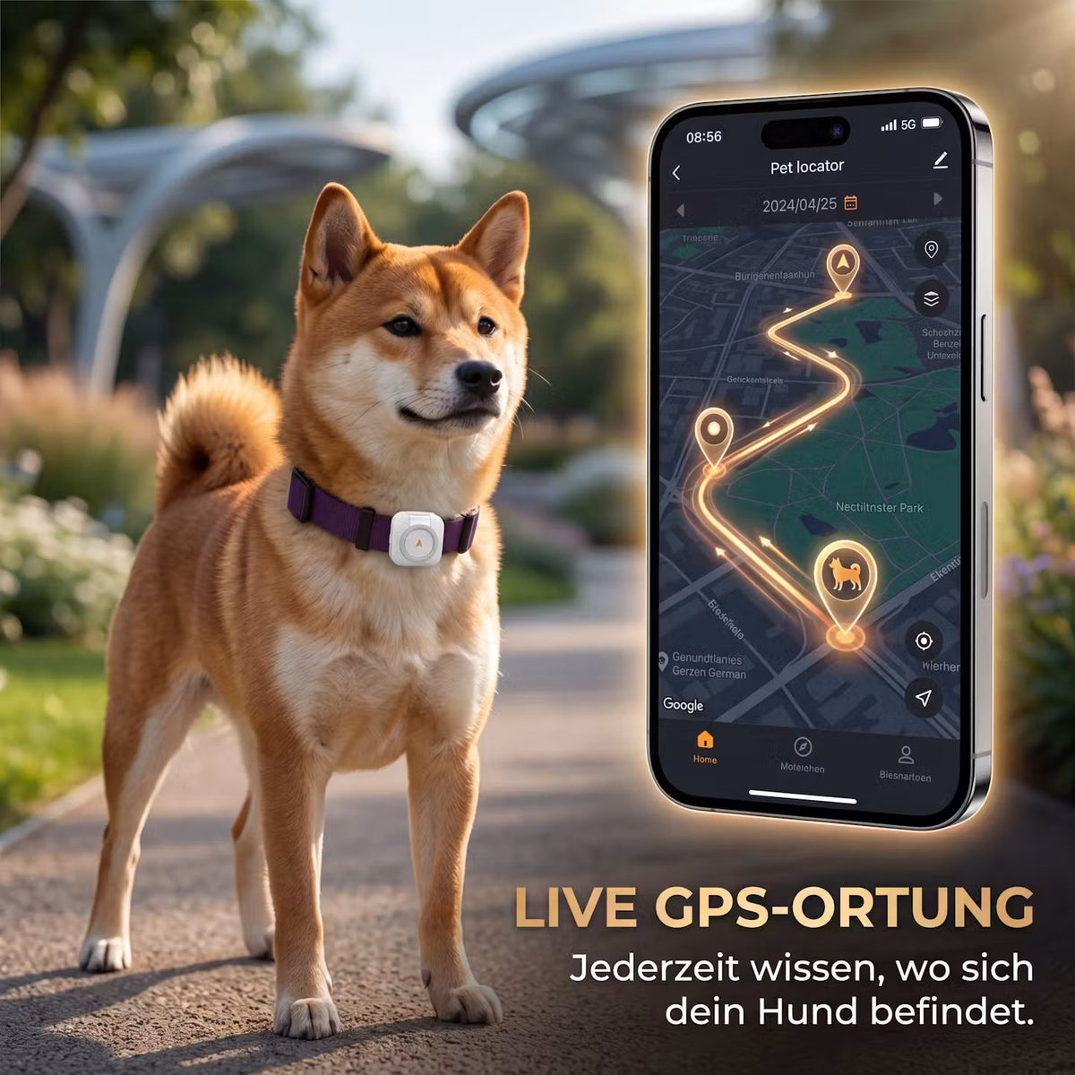 PawTrace Go – GPS-Tracker-Halsband für Hunde & Katzen – Produktansicht 4