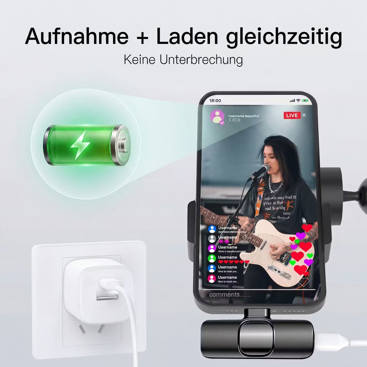 VoiceClip Mini – Kabelloses Ansteckmikrofon für iOS & Android – Produktansicht 7