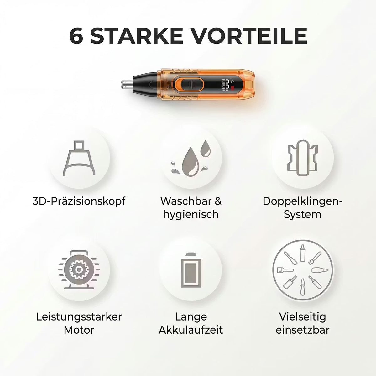 TrimEdge Precision – Nasenhaartrimmer mit Digitalanzeige – Produktansicht 3