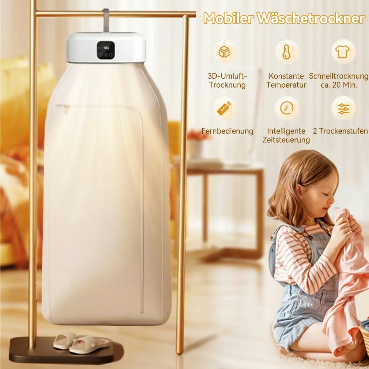 DryNest Go – Tragbarer Wäschetrockner mit UV-Funktion – Produktansicht 4