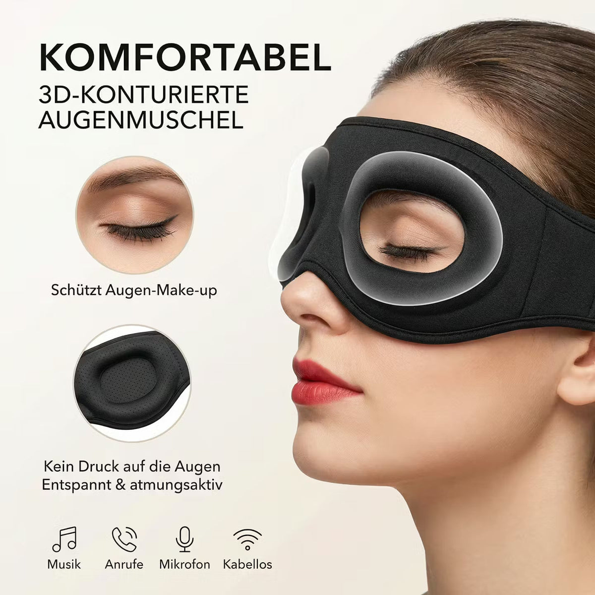DreamWave Mask – Schlafmaske mit Bluetooth-Audio – Produktansicht 8