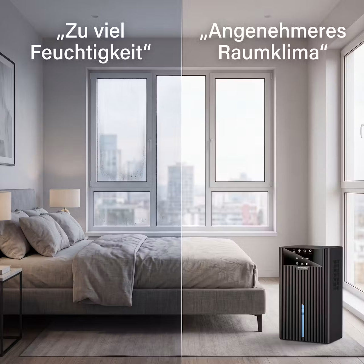 DrySense Ambient – Kompakter Luftentfeuchter mit Ambientelicht – Produktansicht 2