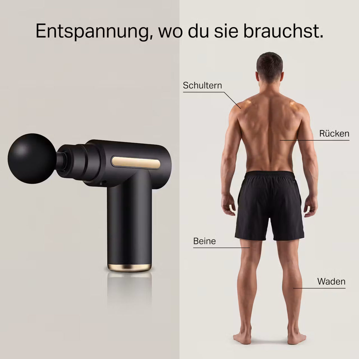 MuscleEase Pulse – Massagepistole mit 4 Aufsätzen – Produktansicht 4