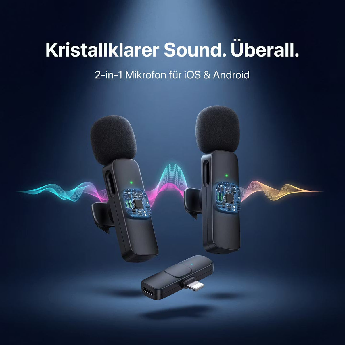 VoiceClip Mini – Kabelloses Ansteckmikrofon für iOS & Android – Produktansicht 5