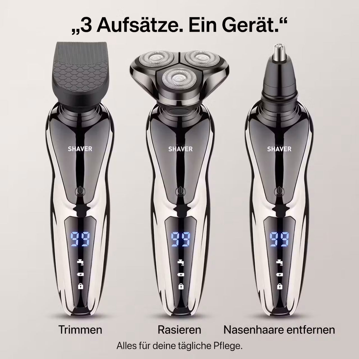 GlideEdge Rotary – Elektrorasierer mit rotierendem 3-Klingen-Kopf – Produktansicht 5