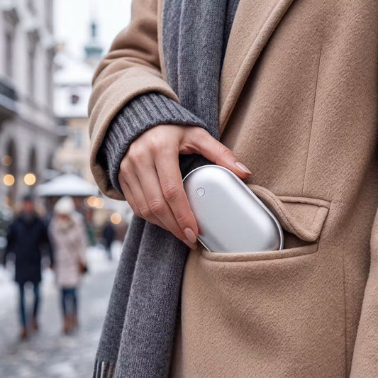 ThermoPalm Duo – Doppelseitiger Handwärmer mit 3 Wärmestufen – Produktansicht 1