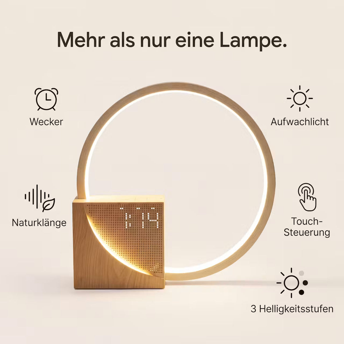 LumaRise Dawn – Sonnenaufgangswecker mit 20 Beruhigungsklängen – Produktansicht 2
