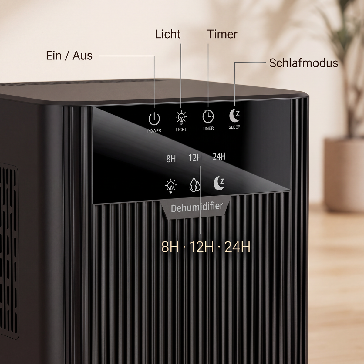 DrySense Ambient – Kompakter Luftentfeuchter mit Ambientelicht – Produktansicht 3
